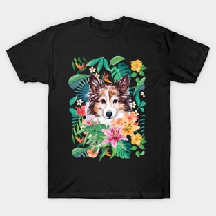 Tropical Sheltie Shetland Sheepdog T-Shirt